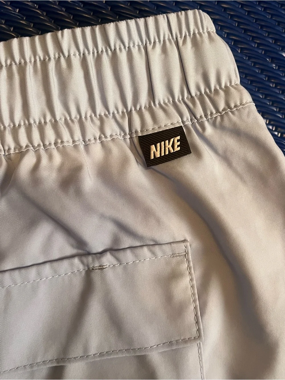 Nike Light Blue Men's Swim Trunks with White Drawstring